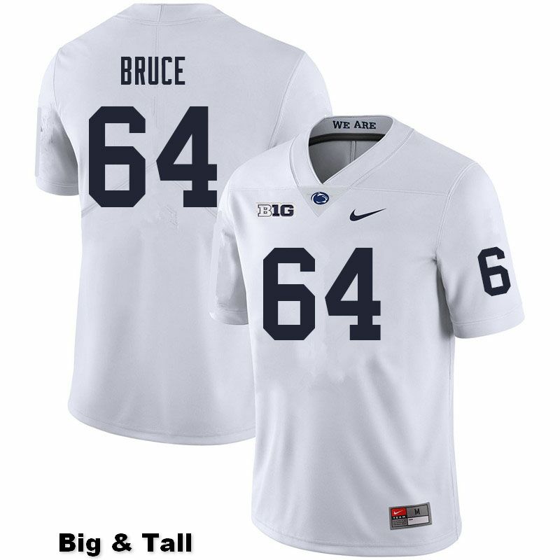 NCAA Nike Men's Penn State Nittany Lions Nate Bruce #64 College Football Authentic Big & Tall White Stitched Jersey FYN0598BH